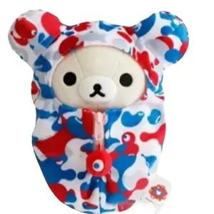 NEW  Sleeping Bag Rilakkuma Plush Doll Keychain creativity relax bear Korilakkuma Japanese Osaka Expo bear Backpack Charm Gift