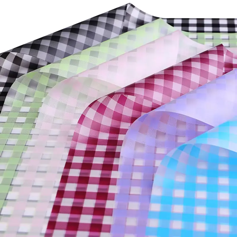 20 Sheets Checkered Pattern Waterproof Flower Wrapping Paper for DIY Crafts, Florist Supplies, Ideal for Wedding, Valentine's Day, and Birthday Gifts