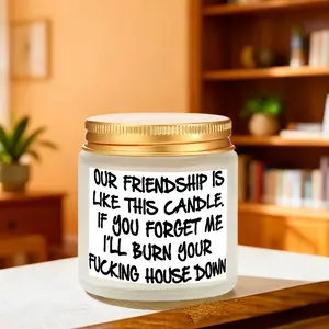 Glass Jar Candle Friendship Letter Scented Soy Wax Lamp, Vintage High-End Style Holiday Gift, Indoor Aromatherapy, Home Essential, Home Fragrances