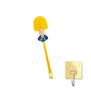 Novelty Trump Toilet Brush Set with Free Hanging Hook Funny Gag Gift Comical Cleaning Brush Make Your Toilet Great Again Humorous Prank Gadget Quirky Bathroom Accessory Viral TikTok Shop Popular Gift Ideas No Base
