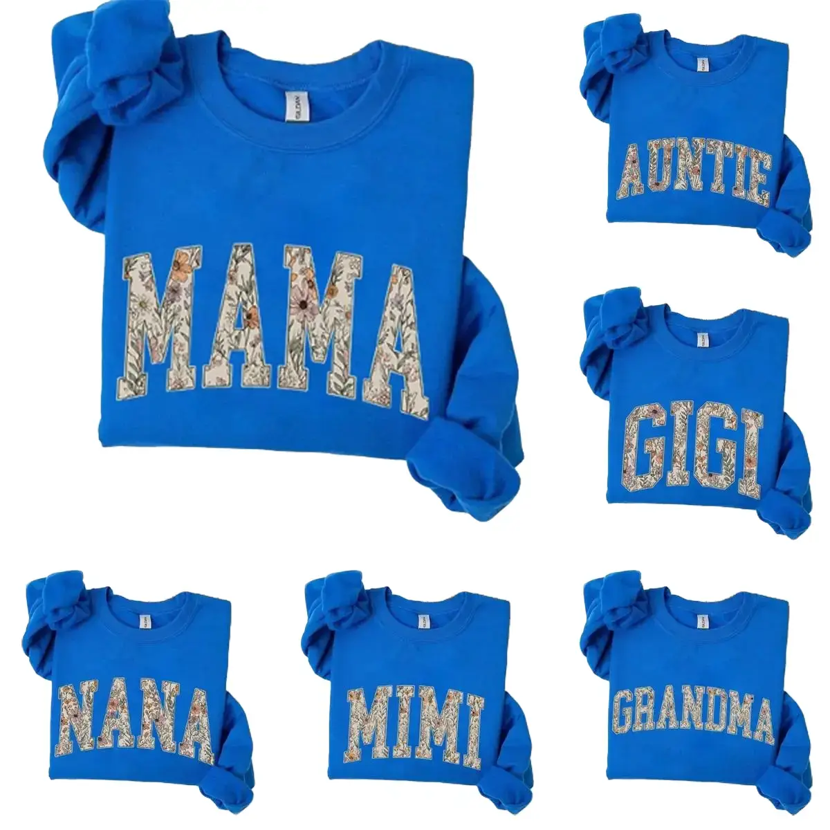 Custom Mama Heart Sweatshirt - Personalized Grandparent Gift , Floral Grandma, Gammie Shirt, Mama, Nana, Auntie, Mimi, Gigi, Mamaw, Mother Days shirt - Printfamily