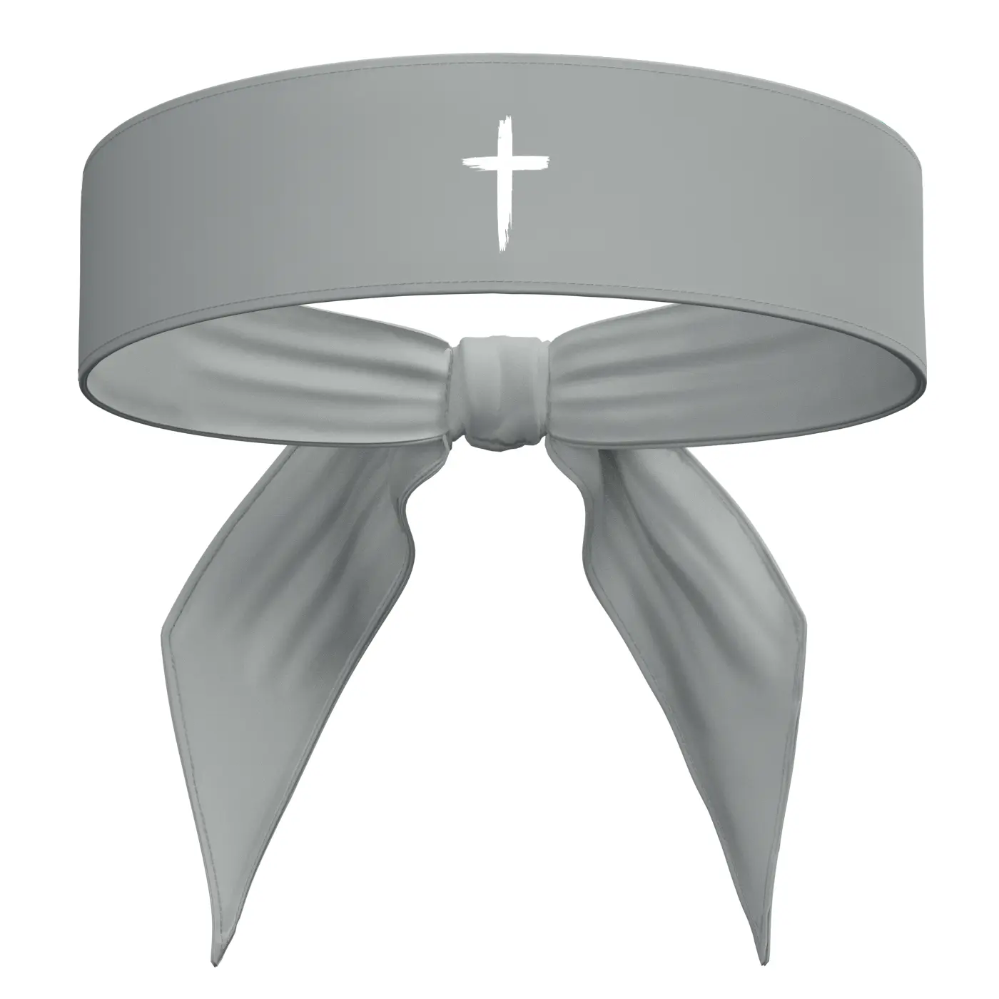 Light Grey Headband / White Cross
