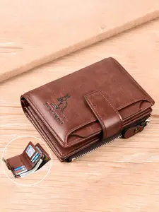Fashion Wallets for Men's RFID Blocking Card Holder Pueses Portable Men's Short Money Bag with Zipper Coin Pocket Purses PU Leather Male Billfold Male Gifts Black Coffee Brown Youngster Wallet Business Style Wallet
