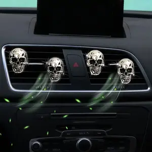 Cool Four Skull King Metal Car Air Vent Decoration, Unique Car Interior Accessory, Car Accessories, Car Ornament, Enhances Driving Experience, Perfect Gift for Drivers, Car Interior Decorative, Car Decorations, Car Interior Ornaments
