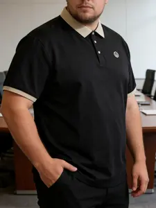 Men's Plus Size Short Sleeve Polo Shirt Summer Luxurious Business Casual Top Embroidered Lightweight Men's T-Shirt