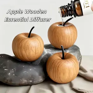 Apple Car Air Freshener Diffuser, Maple Wood Creative Apple Ornament, Natural Wood Texture, Home Decor, Car Decoration, Christmas Halloween