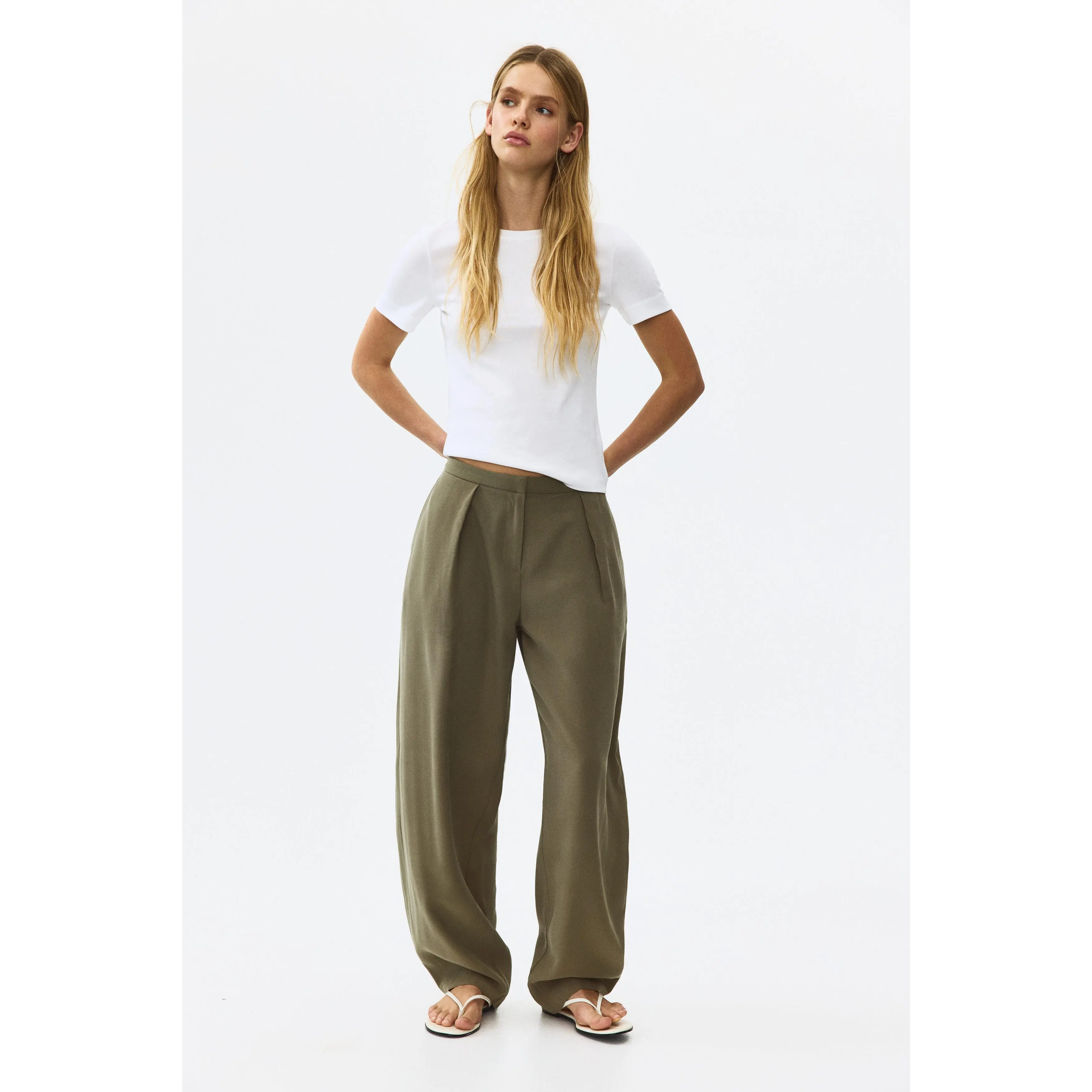 H&M Viscose-blend barrel trousers