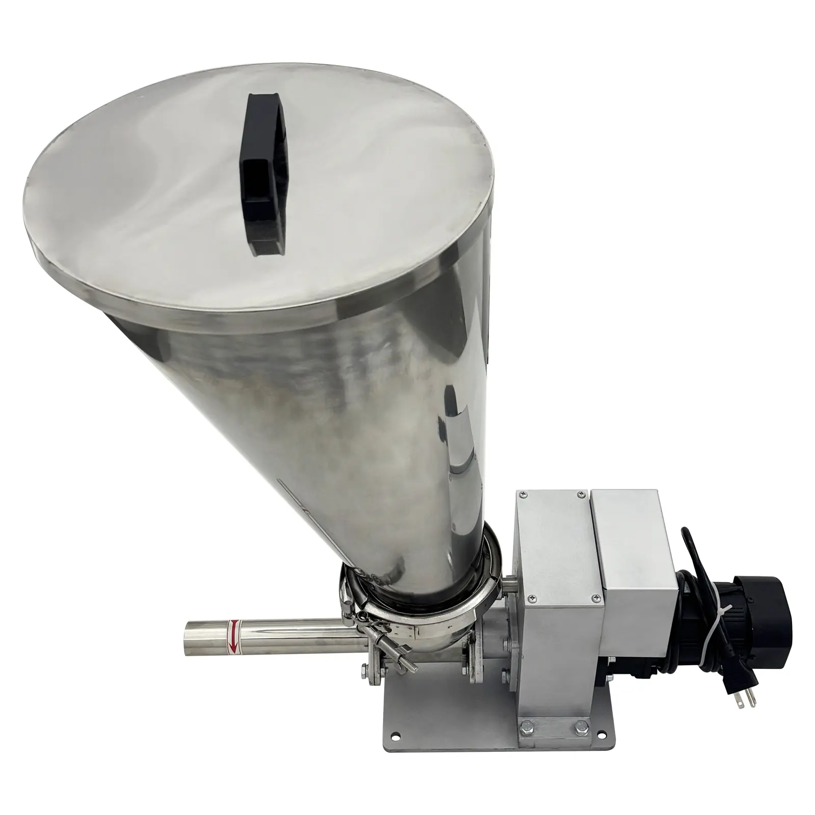 YOKOMA 220V 1PH Single Screw Feeder, Stainless Steel Feeding Machine 0.6-3kg/h for Granule, Glass Fiber & Sheet Materials