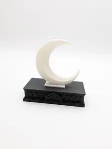Gothic Crescent Moon with Cathedral Arches Decor