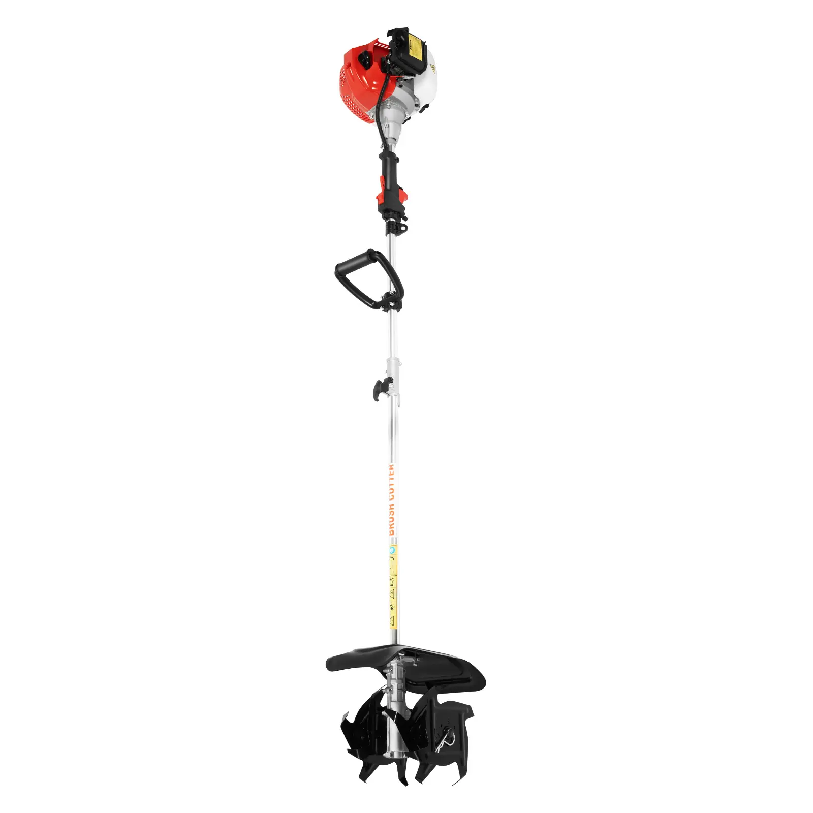 51.7cc 2-Stroke Gasoline Powered Mini Tiller Cultivator, 1.45kW Portable Compact for Small Spaces Tool, Lightweight Yet Durable, Manual Pull-Rope Ignition, Long Pole, 25cm Width 9cm Depth, 1hr Continuous Use, Toolkit Set for Soil Scarifying Weeding