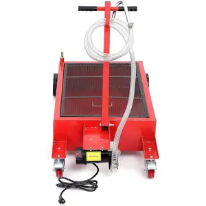 Garvee 20 Gallon Electric Oil Drain Pan with 110v Electric Pump, 8 Ft Hose, Low Profile Design, Folding Handle, and Rolling Cart for Easy Use with Trucks, Buses, and RVs