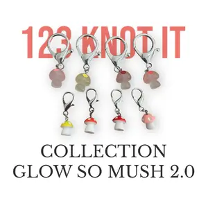 Glow So Mush 2.0 set of 8 - 4 large & 4 medium clasp stitch markers for crocheting