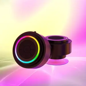 Waterproof Bluetooth Shower Speaker with Audio Stereo, Built-in Microphone, Voice Assistant Control, Hands-Free Calling, RGB Lights, High-Capacity Rechargeable Polymer Battery, Long Playtime, Type-C Charging, Suitable for Bathroom, Outdoor Use