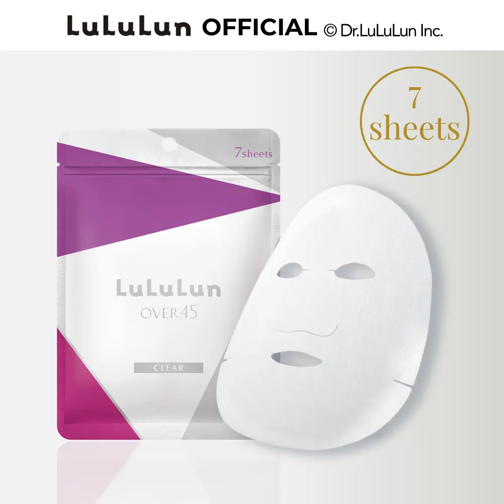 Lululun Over45 CLEAR Japanese Face Mask | Daily Hydrating Sheet Mask | 7 Sheets