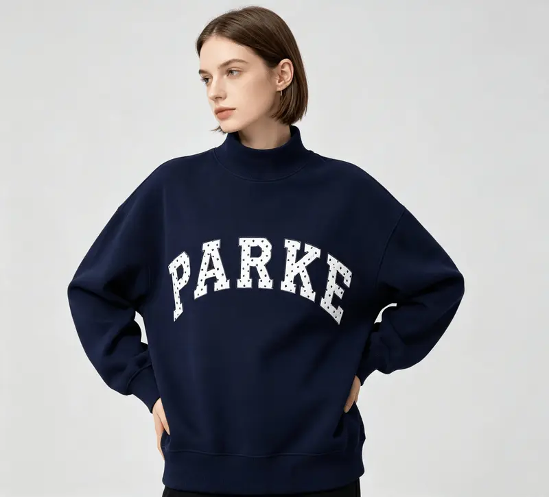 PARKE Letter & Polka-Dot Embroidered Crewneck Sweatshirt — Women's ...