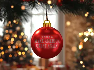Make America Great Again Red Christmas Ball Ornament | MAGA Xmas Ornament for Trump supporters