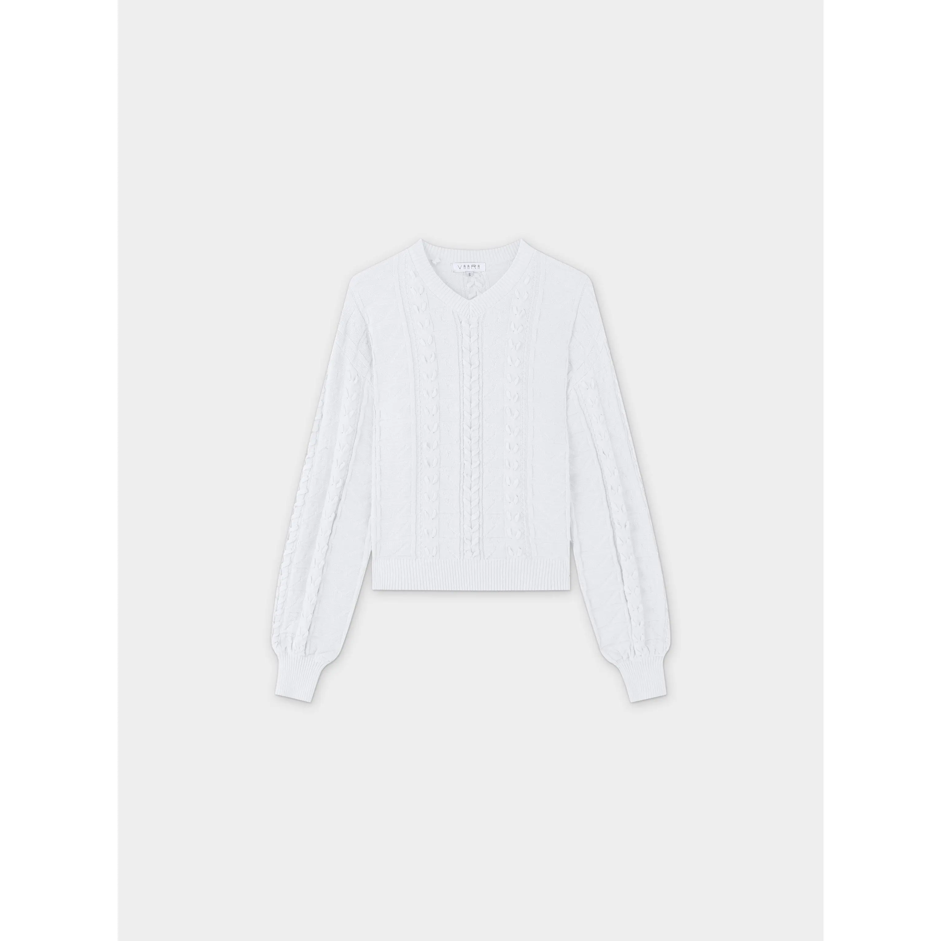 Cross Stitch Sweater-White