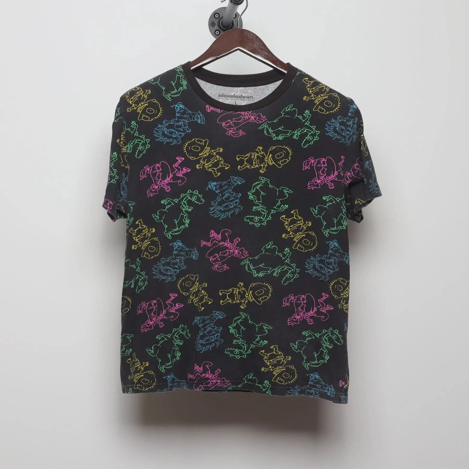 Vintage Y2K Nickelodeon "Rugrats Neon AOP" T-Shirt - M