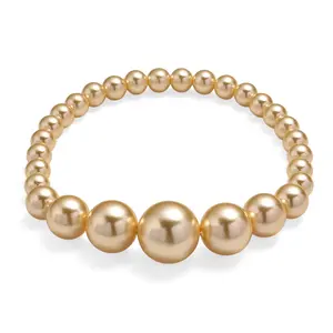 Shop LC Golden Shell Pearl Stretch Bracelet 7-7.5In