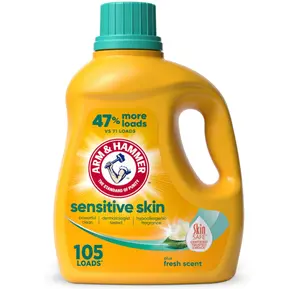 ARM & HAMMER Sensitive Skin Liquid Laundry Detergent, Fresh Scent, 105 fl oz, 105 Loads