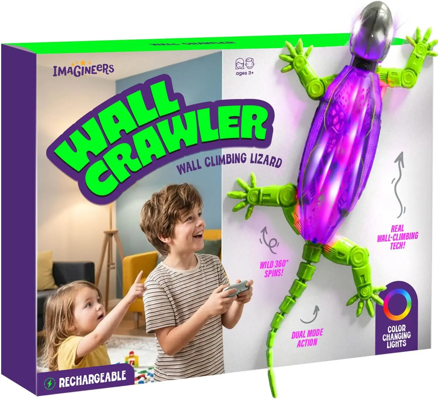 Remote Control Wall Crawler Gecko - Gifts for 4 5 6 7 8 9 10 Year Old Boy & Girls - Kids Toys for Ages 3-5, 5-7 - Boys Toys Age 4-6, 6-8 - RC Wall Climbing Lizard Toy - Gift for 5 Year Old Boy