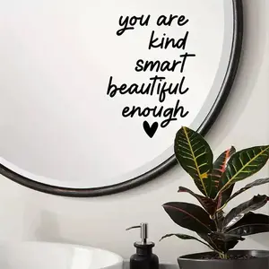 Positive Affirmation Mirror Sticker for Kids Girlfriend Women Gift Vinyl Mirror Decal Inspirational Quote Sticker