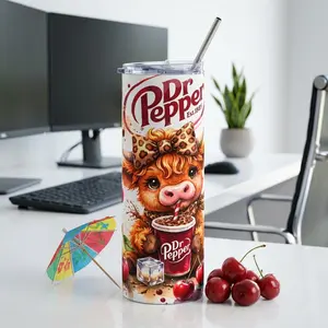 Dr-Pep-per Highland Cow with Cherries Soda Tumbler 20oz