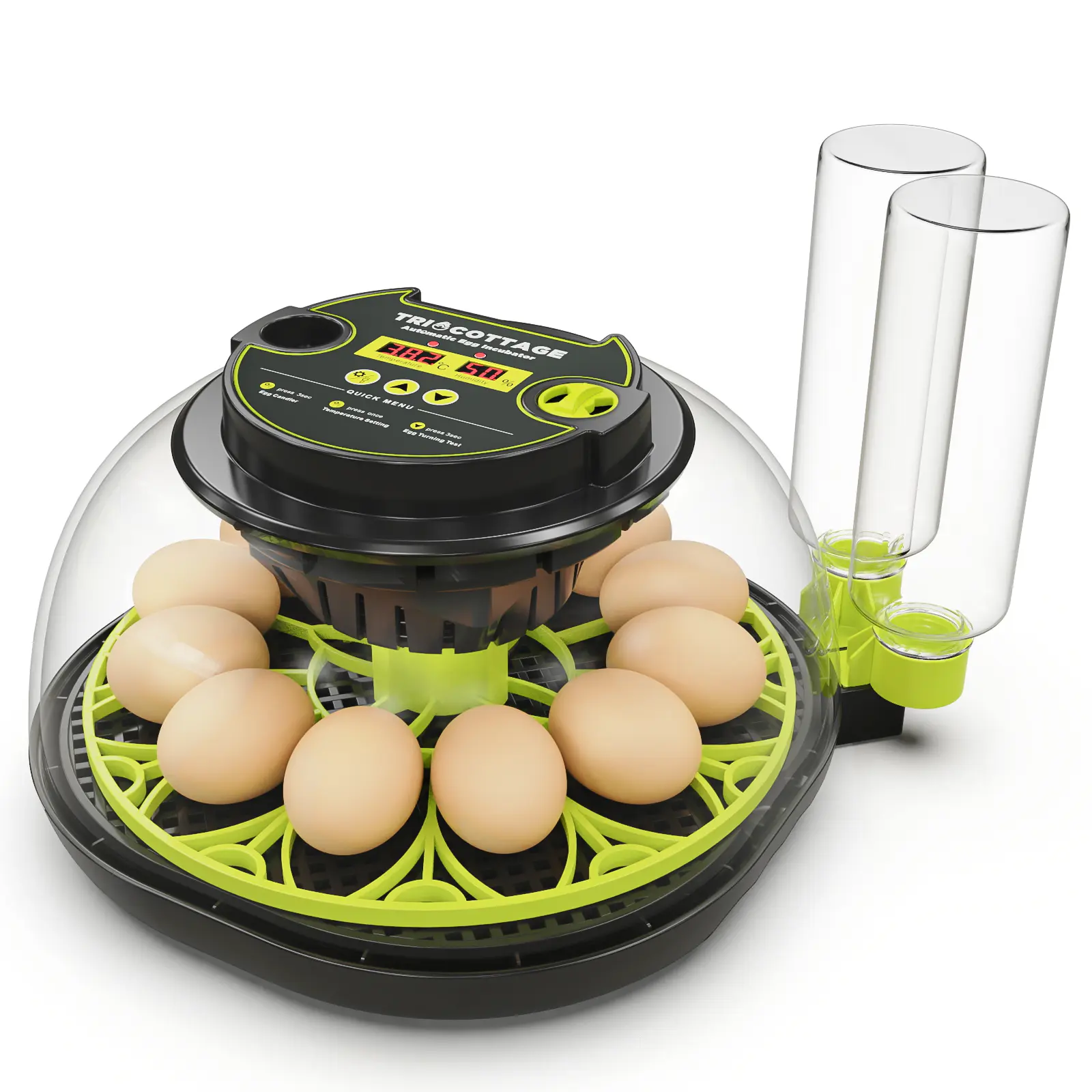 Incubator for Hatching Eggs, 12 Egg Incubator with Automatic Egg Turning, Temperature & Humidity Display, Egg Candler, Auto Water Filling,Smart Egg Incubator For Hatching Chicken Duck Quail Parrot Goose
