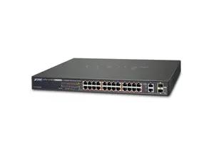 Planet FGSW-2624HPS 24-Port 10/100TX 802.3at PoE + 2-Port Gigabit TP / SFP Combo Web Smart Ethernet Switch / 220W PoE budget