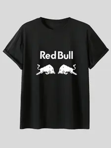 Fashion Bull Print Unisex T-Shirt, Comfortable Fit, Casual Style, Short Length, Graphic Pattern, Suitable for Daily Wear
