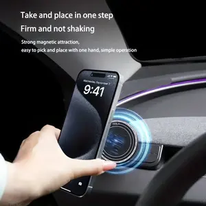 Tesla Model 3/y/yl Phone Holder Magnetic Mount, No-Trace Base Disc Design, Compatible with Tesla Vehicles, Durable & Stylish Car Accessory