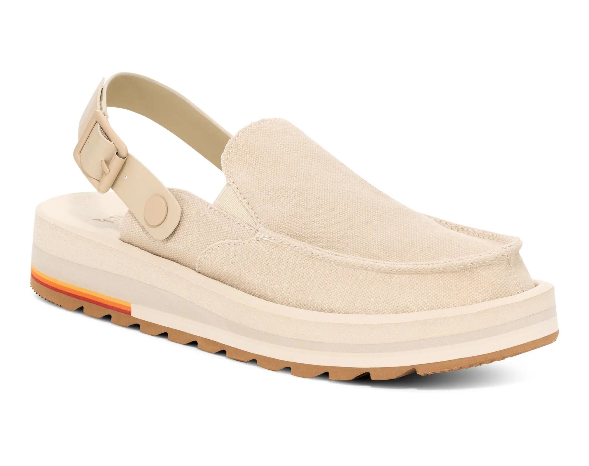 Sanuk Sanuk Donna Mesa Mule Shoe - Women's Summer - Round Toe Flatform Slip-On Walking Shoes with Adjustable Strap & Sawtooth EVA Outsole