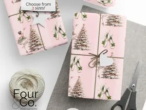 [Sale off up to 50%] Ballet Christmas Wrapping Paper, Ballerina Gift Wrap, Ballet Wrapping Paper