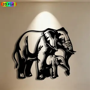 1pc Elephant Metal Wall Art, Majestic Elephant Statue Mural, Ideal Gift for New Year, Easter, Animal Decor Enthusiasts, Weather-Resistant Metal Wall Decor Wall Sculptures, Perfect for Patio Wall & Garden Fence, Stunning Outdoor Decor