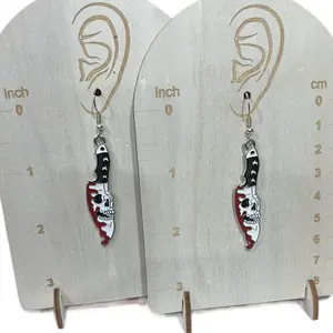 Horror knife earrings