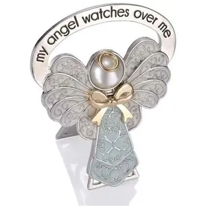 212 MAIN Child Bedside Guardian Angel Figurine - Inscribed with Verse "My Angel Watches Over Me", Blue Pearl Ornament, Free-Standing Office Stationery Accessory, Room Decor Gift, Ornaments