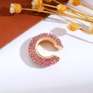 1Pcs Colorful Zircon C Shaped Cartilage Clip Earrings Women Exquisite Luxury No Pierced Copper Ear Cuff Fashion Jewelry