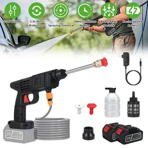 Cordless Pressure Washer Portable Electric Power Washer High Pressure Water Sprayer 400PSI Car Washer Cleaner With Nozzle Foam Bottle Filter 1200mAh 21V Battery And Charger