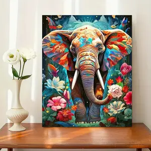 Elephant Paint by Number Kit, Paint by Numbers, 16x20 Inch Unframed Beginner DIY Digital Oil Painting Set, Home Wall Decor Gift, Handmade Art Supplies