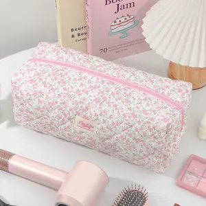 Cute Floral Hair Dryer Storage Bag, Portable Curling Iron Organizer, Travel Makeup Bag, Travel Cosmetic Bags, Large Capacity Dustproof Cosmetic Pouch, Cosmetics Organizer, Vintage Vanity Bag, Travel Accessory