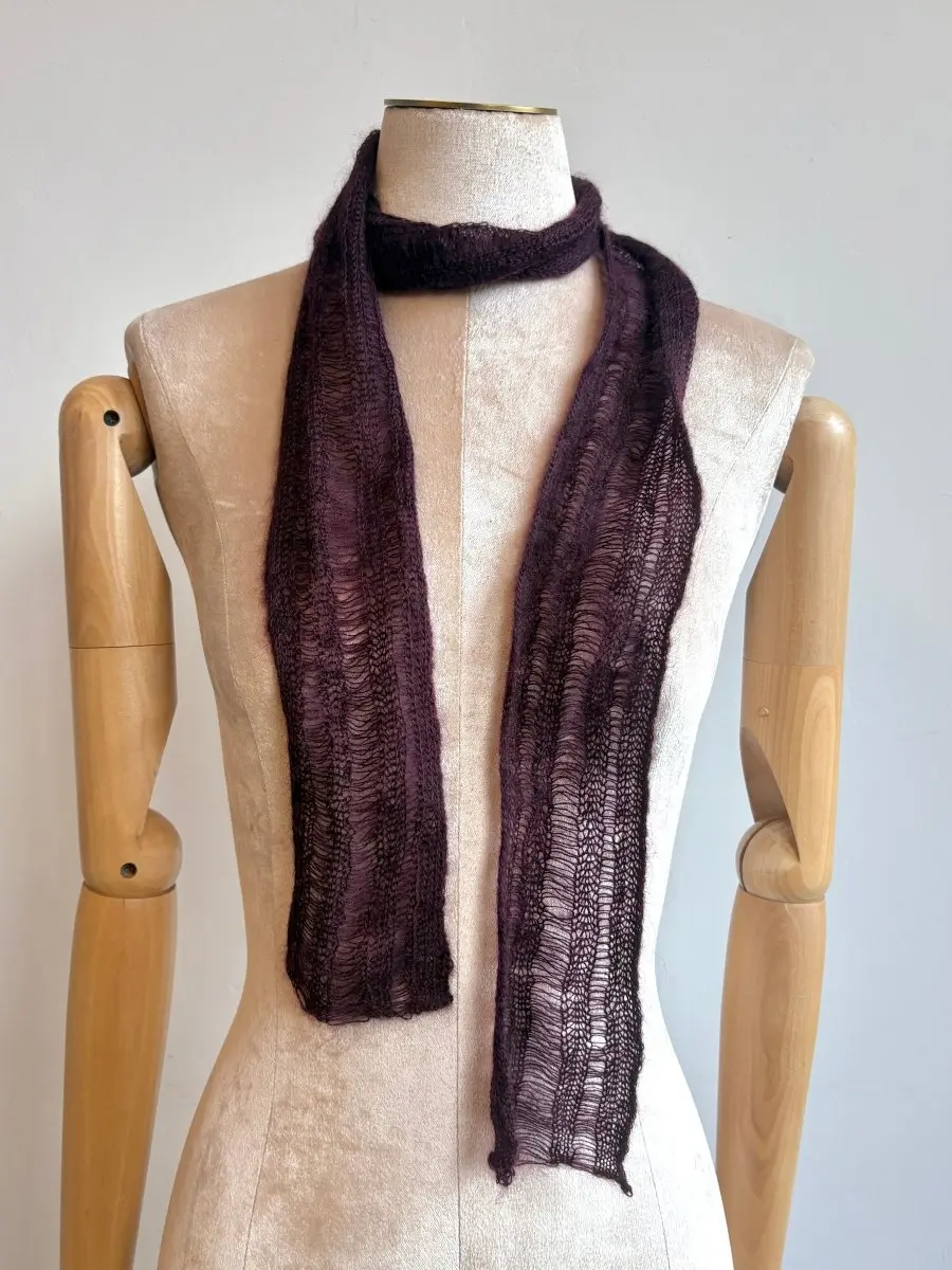 Wine | Mohair Skinny Scarf