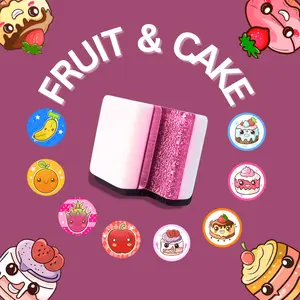 Diy Sticker 65 blocks 36mm Fruit and Cake Board Game of Luck, Win by Turning Over All The Correct Block First, Popular Tiktok Game