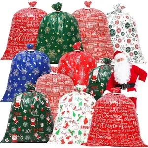 16 count  Christmas  Bags 44'' x 36''  Present Giant Oversize Huge Xmas  Goodie Bags with Tags for Holiday , Heavy Duty Operation Christmas Party Favor Supplies