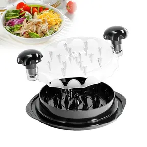 2026 Easter Gift, Large Chicken Shredder Tool with Visible Lid, Anti-Slip Ergonomic Handle, BPA Free Dishwasher Safe Kitchen Gadget for Family Cooking, Elegant Black Meat Shredder for Pork/Beef/Vegetables