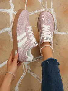 Women's Casual Vintage Sports Shoes, Size 35-43, Campus Style, Breathable Spring Fall Training Shoes, Colorblock Flat Skateboard Shoes, Casual Flat Sneakers