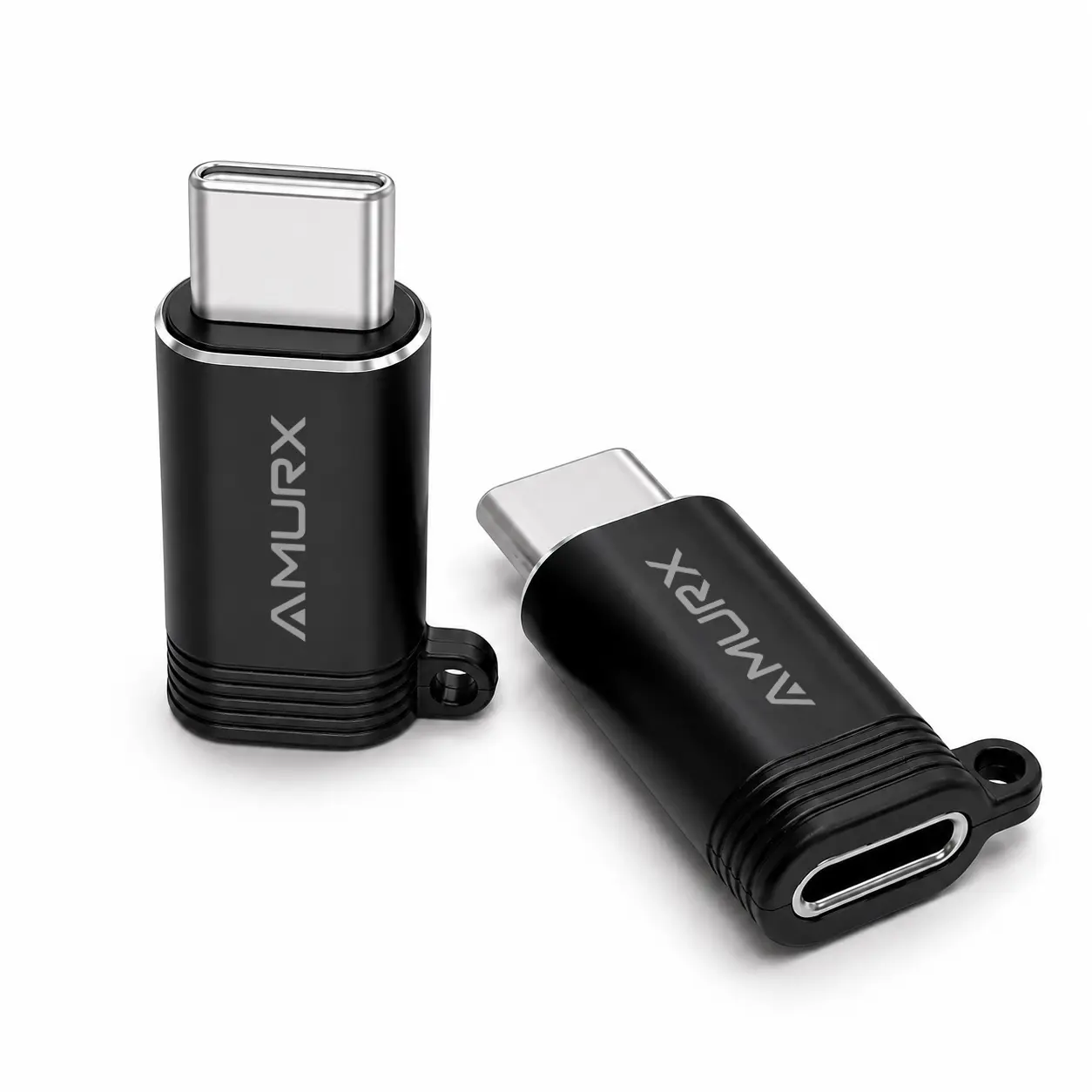 Amurx Lightning to USB-C Adapter 2 Pack, Fast Charging & 480Mbps Data Sync with Lanyards, Compatible with iPhone 17/16/15, iPad, Samsung Galaxy & Google Pixel, No Audio, No OTG