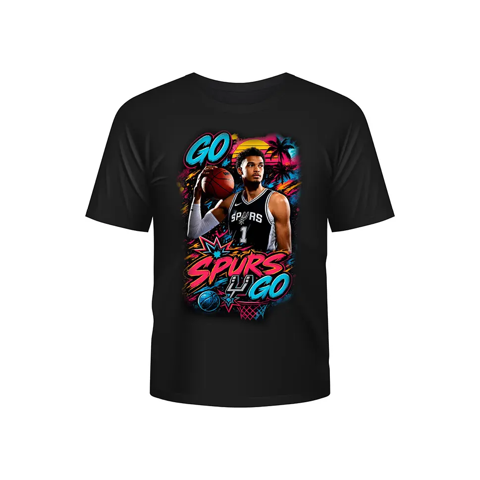 San Antonio Spurs Wemby Tropical Sunset Oversized Streetwear Tshirt