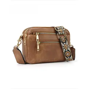 Bohemian Crossbody Purse for Women, Small Boho Style Crossbody Bags Trendy Vegan PU Leather with Adjustable Shoulder Strap, Women's Shoulder Bag, Handbag, Vintage Design, Lightweight & Spacious, Perfect for Daily Use