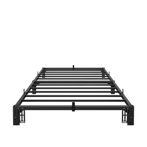 14 Inch Queen Platform Bed Frame with Storage, Heavy Duty Steel Slats, No Tools Assembly, 80" L x 60.24" W, Black
