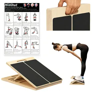 Heavy Duty Adjustable Wooden Slant Board Calf Stretcher for Home Workout Squats Leg Knees Ankle Heel Fitness Equipment